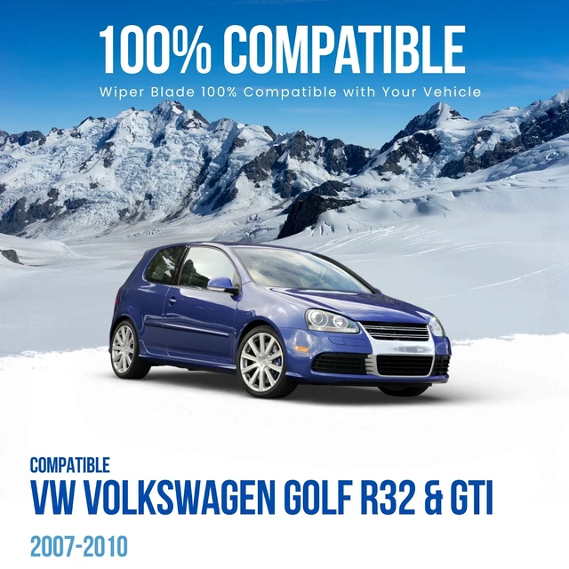 Alt view image 2 of 6 - Silbak Muson PRO Flat Wiper Blades compatible with VW Volkswagen Golf R32 & GTI 2007-2010 Driver Side 24 in (600 mm) Passenger Side 19 in (480 mm)