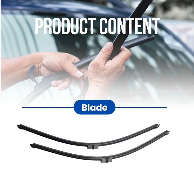 Alt view image 3 of 6 - Silbak Muson Pro Flat Wiper Blade Set Compatible with Mercedes-Benz C-Class 2011-2014, Front Driver Side 24 in (600 mm) Passenger Side 24 in (600 mm)