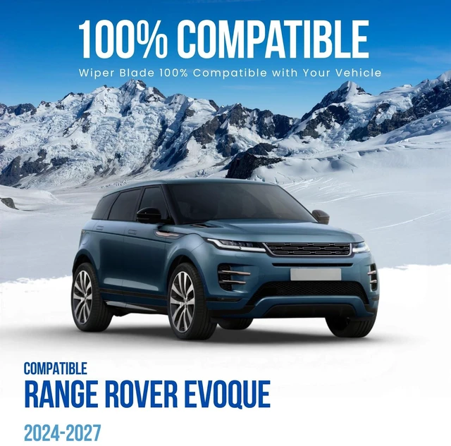 Alt view image 2 of 6 - Silbak Muson Pro Flat Wiper Blade Set compatible with Range Rover Evoque 2024-2027 Driver Side 26 in (650 mm) Passenger Side 21 in (530 mm) LR114645