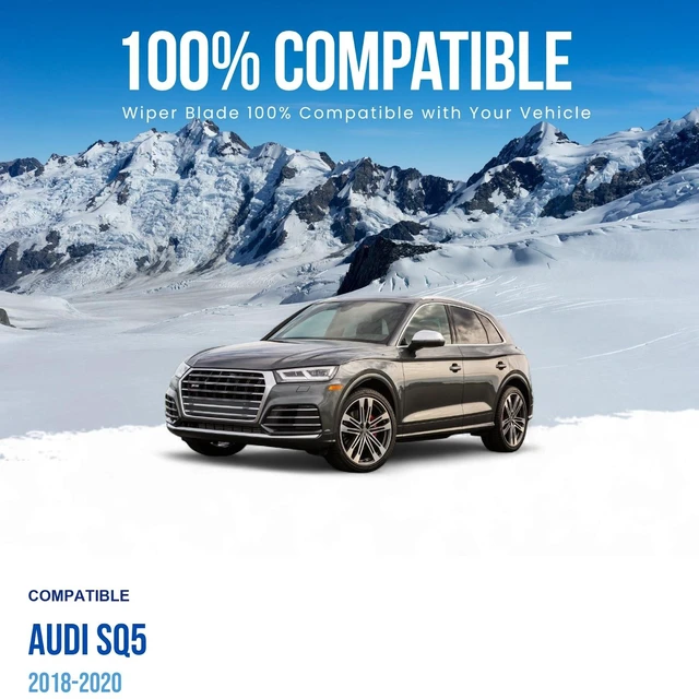Alt view image 3 of 5 - Silbak Wiper Blade compatible with Audi SQ5 2018-2020 Front Windshield Wiper Set, Driver Side 25" (630 mm), Passenger Side 20" (500 mm), Vehicle-Specific Clips