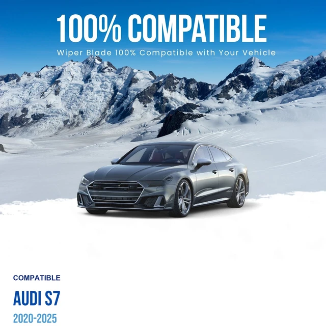 Alt view image 3 of 5 - Silbak Wiper Blade compatible with Audi S7 2020-2025, Front Set of Two, Driver Side 25" (630 mm), Passenger Side 20" (500 mm), Muson Pro