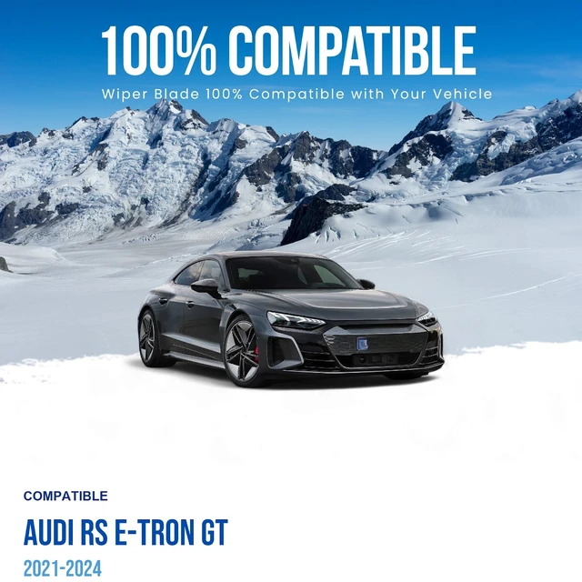 Alt view image 3 of 5 - Silbak Wiper Blade Set compatible with Audi RS e-tron GT 2021-2024, 2-Piece Front, Driver Side 25" (630 mm), Passenger Side 20" (500 mm), Muson Pro Premium Flat