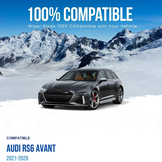 Alt view image 3 of 5 - Silbak Wiper Blade Set compatible with Audi RS6 Avant 2021-2026, Front 2-Piece Driver Side 25 in (630 mm), Passenger Side 20 in (500 mm)