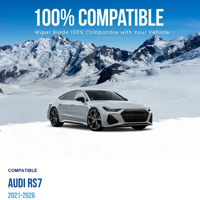 Alt view image 3 of 5 - Silbak Wiper Blade Set compatible with Audi RS7 2021-2026 Front Driver Side 25 in (630 mm) Passenger Side 20 in (500 mm) Muson Pro Premium Flat Blades