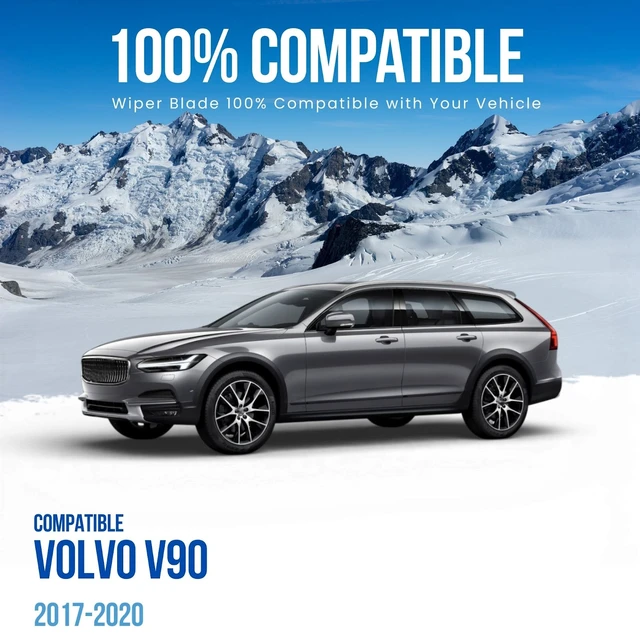 Alt view image 2 of 5 - Silbak Muson Pro Flat Wiper Blade Set Compatible with Volvo V90 2017-2020, Driver Side 25 in (630 mm) Passenger Side 20 in (500 mm)