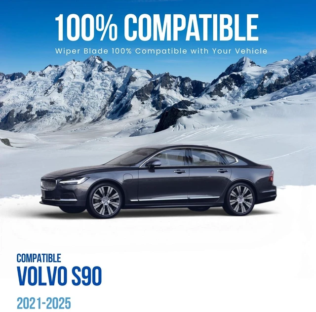 Alt view image 2 of 5 - Silbak Front Windshield Wiper Set, Compatible with Volvo S90 2021-2025, Driver Side 25 in (630 mm) Passenger Side 20 in (500 mm)
