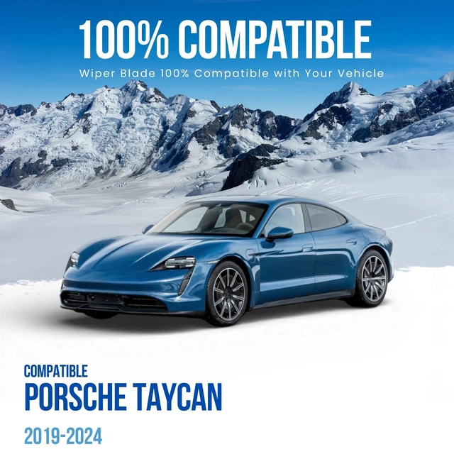 Alt view image 2 of 5 - Silbak Muson Pro Flat Wiper Blade Set compatible with Porsche Taycan 2019-2024, Driver Side 25 in (630 mm) Passenger Side 20 in (500 mm), 9J1955425 Y