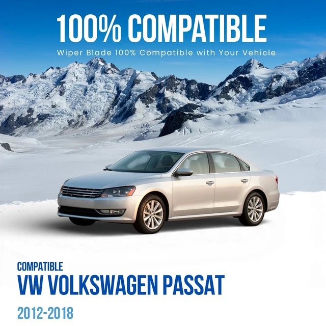 Alt view image 2 of 7 - Silbak Front Windshield Wiper Blade Set compatible with VW Volkswagen Passat 2012-2018 Driver Side 24 in (600 mm/60 cm) Passenger Side 19 in (480 mm/48 cm), 561955425