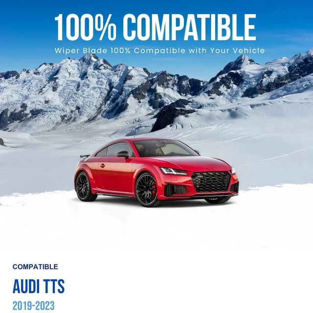 Alt view image 3 of 6 - Silbak Wiper Blade compatible with Audi TTS 2019-2023 Front 2-Piece Set, Driver Side 24" (600 mm), Passenger Side 20" (500 mm)