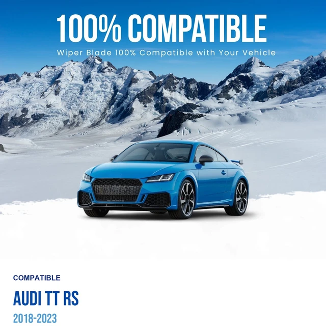 Alt view image 3 of 6 - Silbak Wiper Blade compatible with Audi TT RS 2018-2023, Front 2-Piece Flat Wiper Blades, Driver Side 24" (600 mm), Passenger Side 20" (500 mm)