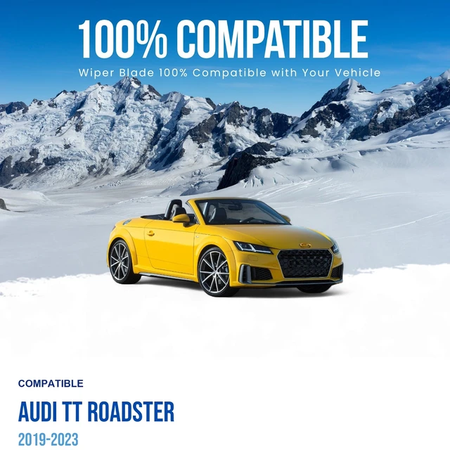 Alt view image 3 of 6 - Silbak Wiper Blade compatible with Audi TT Roadster 2019-2023, Front 2-Piece Muson Pro Set, Driver Side 24" (600 mm), Passenger Side 20" (500 mm), Vehicle-Specific Clips