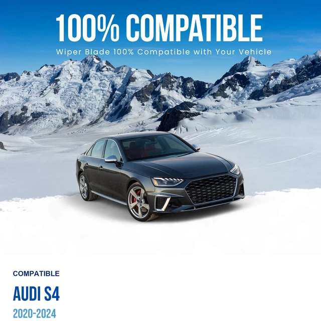 Alt view image 3 of 6 - Silbak Wiper Blade compatible with Audi S4 2020-2024 Front Windshield Wiper Set, Driver Side 24" (600 mm), Passenger Side 20" (500 mm), Muson Pro Flat Wiper Blades