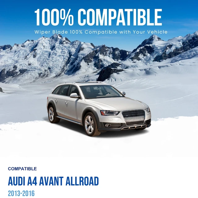 Alt view image 3 of 6 - Silbak Wiper Blade compatible with Audi A4 Avant Allroad 2013-2016, Muson Pro Premium Flat Front Set of Two, Driver Side 24 in (600 mm), Passenger Side 20 in (500 mm)