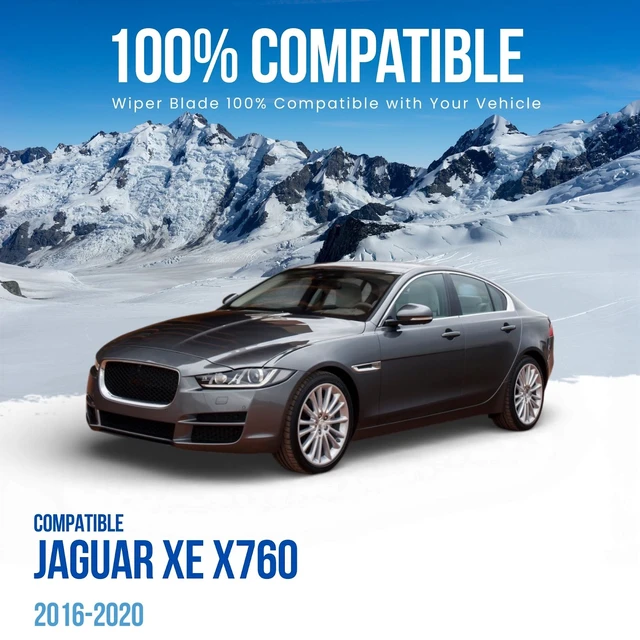 Alt view image 2 of 7 - Silbak MUSON PRO Flat Wiper Blade Set, compatible with Jaguar XE X760 2016-2020, Front 2-Piece Driver Side 28 in/700 mm Passenger Side 17 in/430 mm, T4N1186