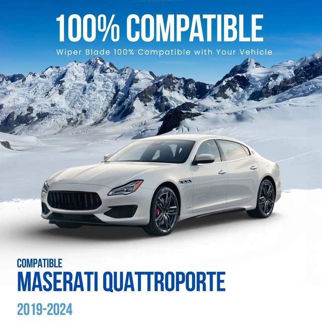 Alt view image 2 of 6 - Silbak Windshield Wiper Blade Set compatible with Maserati Quattroporte 2019-2024, Driver Side 26 in (650 mm) Passenger Side 19 in (480 mm)