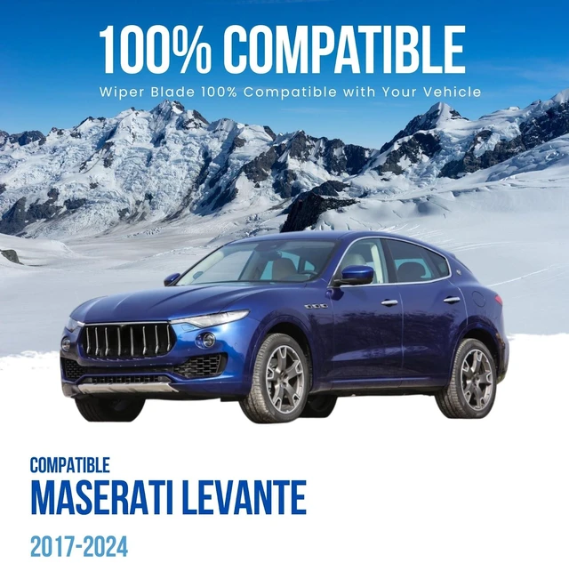 Alt view image 2 of 6 - Silbak Muson Pro Windshield Wiper Blade Set compatible with Maserati Levante 2017-2024 Driver Side 26 in (650 mm) Passenger Side 19 in (480 mm)