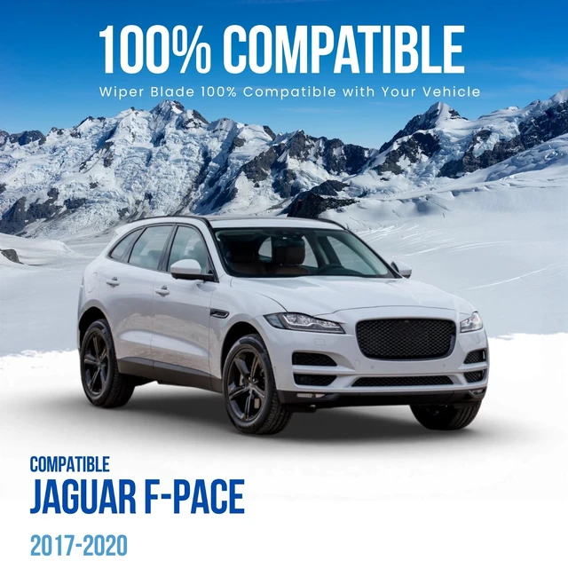 Alt view image 2 of 6 - Silbak Muson Pro Front Flat Wiper Blades, Compatible with Jaguar F-Pace 2017-2020, Driver Side 26 in (650 mm) Passenger Side 19 in (480 mm), T4A13719