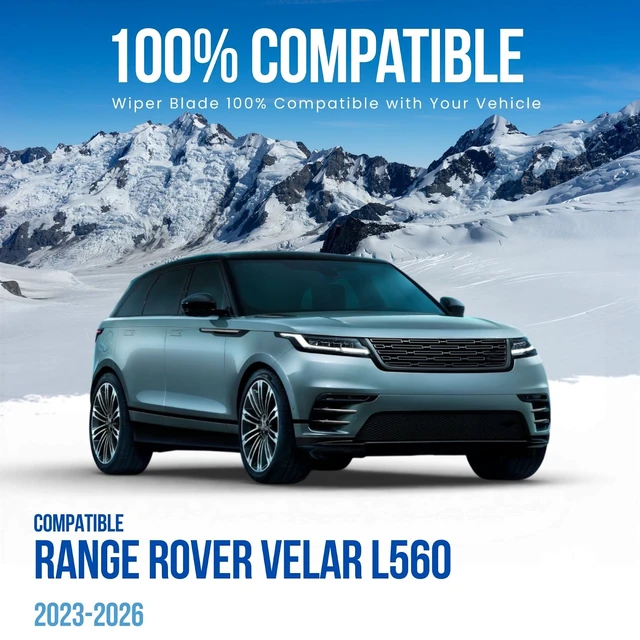 Alt view image 2 of 6 - Silbak Windshield Wiper Blade Set compatible with Range Rover Velar L560 2023-2026 Front Set of Two Driver Side 26 in (650 mm) Passenger Side 19 in (480 mm), LR093424