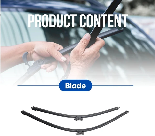 Alt view image 2 of 7 - Silbak Wiper Blade Set compatible with Mazda CX-9 CX9 2016-2023, Front 2-Piece, Driver 24 in, Passenger 18 in