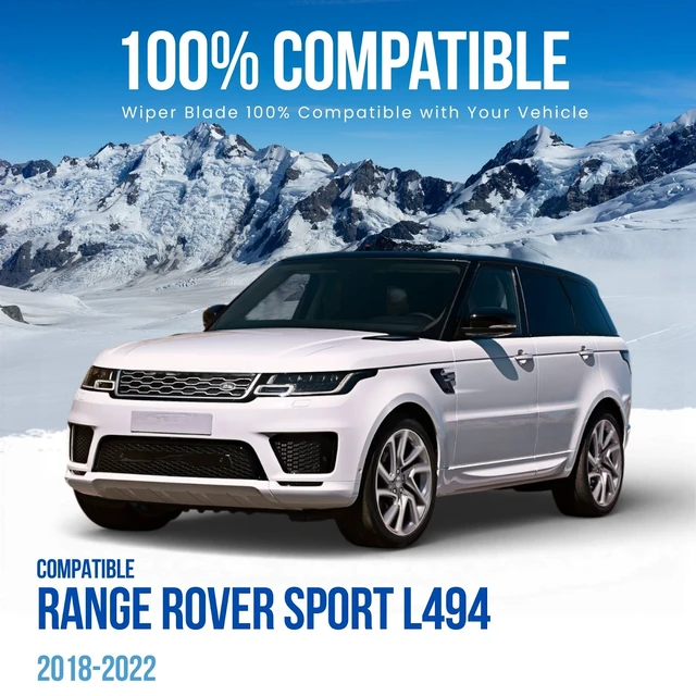 Alt view image 2 of 6 - Silbak Muson Pro Flat Wiper Blade Set Compatible with Range Rover Sport L494 2018-2022 Driver Side 24 in (600 mm) Passenger Side 20 in (500 mm) LR083272