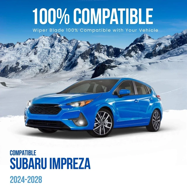 Alt view image 2 of 6 - Silbak Muson Pro Flat Wiper Blades compatible with Subaru Impreza 2024-2028 Driver Side 26 in/650 mm Passenger Side 16 in/400 mm
