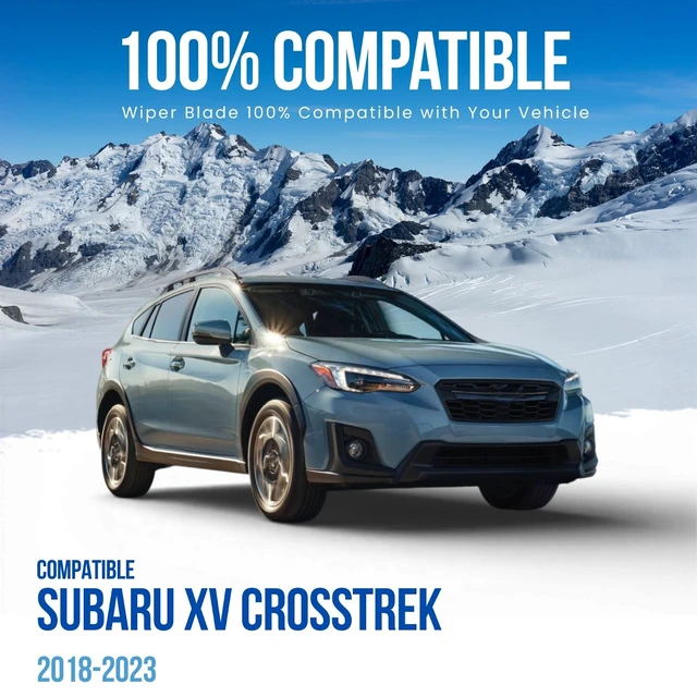 Alt view image 2 of 6 - Silbak Flat Wiper Blades compatible with Subaru XV Crosstrek 2018-2023, Driver Side 26 in (650 mm) Passenger Side 16 in (400 mm)