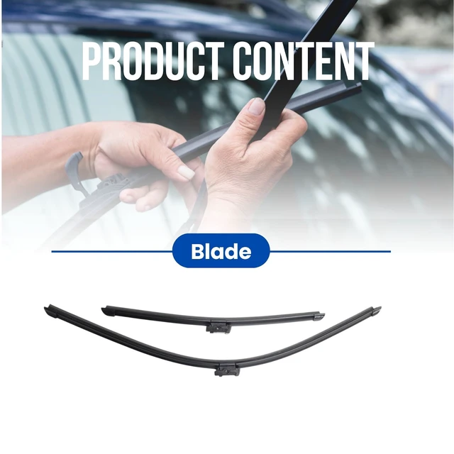 Alt view image 3 of 6 - Silbak Front Flat Wiper Blade Set Compatible with Toyota C-HR (CHR) 2017-2023 Driver Side 26 in (650 mm) Passenger Side 16 in (400 mm)
