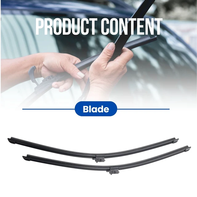 Alt view image 3 of 6 - Silbak Muson Pro Flat Wiper Blade Set Compatible with Mercedes-Benz GLC 2020-2023 Driver 22 in (550 mm) Passenger 22 in (550 mm)