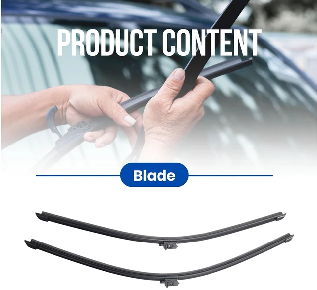 Alt view image 3 of 6 - Silbak Muson Pro Flat Wiper Blades compatible with Mercedes-Benz GLB 2020-2025 Front Set of Two Driver Side 24 inch (600 mm) Passenger Side 21 inch (530 mm)