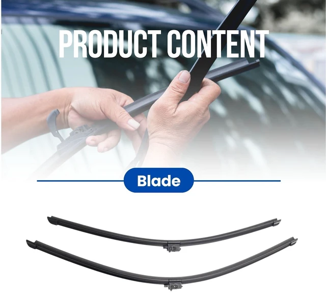 Alt view image 3 of 6 - Silbak Muson Pro Flat Wiper Blades Set of Two Compatible with Mercedes-Benz GLE Class W167 2019-2023, Driver Side 26 in (650 mm), Passenger Side 22 in (550 mm), Front