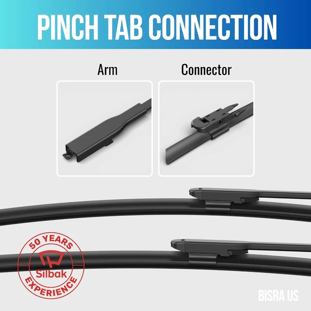 Alt view image 4 of 7 - Silbak Wiper Blade Set compatible with Ford Fusion Energi 2013-2020, Front 2-Piece, Driver 28 in, Passenger 28 in