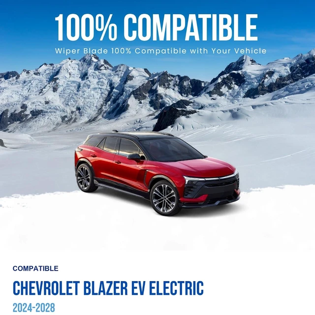 Alt view image 3 of 7 - Silbak Wiper Blade compatible with Chevrolet Blazer EV Electric 2024-2028 Front Set of Two Driver Side 26 Inch 650 mm Passenger Side 16 Inch 400 mm