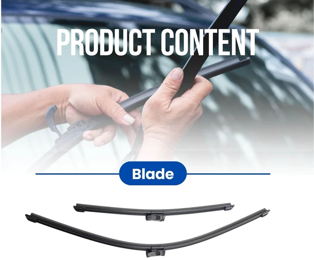Alt view image 2 of 7 - Silbak Premium Flat Windshield Wiper Blade Front Set compatible with BMW 8 Series G14 Cabriolet 2019-2022 Driver Side 26 in (650 mm) Passenger Side 16 in (400 mm)