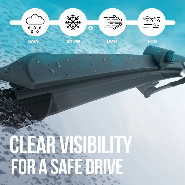 Alt view image 2 of 6 - Silbak Hybrid Wiper Blades compatible with Toyota Corolla Sedan 2020-2026, Driver side 700mm (28in) Passenger side 350mm (14in)