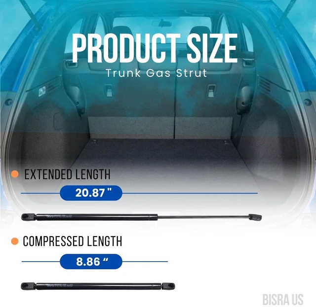 Alt view image 2 of 7 - BISRA Trunk Gas Strut Compatible with Nissan Rogue Sport 2017-2022, 2 Units, Black, 425 N ( 95.5 lbf), Extended 20.87 in (530.1 mm), Compressed 8.86 in (225.0 mm)