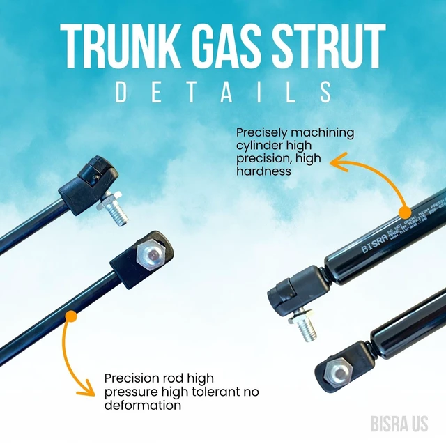 Alt view image 4 of 5 - BISRA Rear Window Glass Lift Supports Gas Strut compatible with Honda CR-V CRV RD 1996-2001 2PC Set (L&R) 170N Pushing Force 22.25 in (565.15 mm)