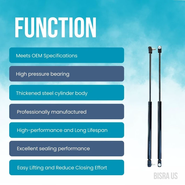 Alt view image 3 of 5 - BISRA Rear Window Glass Lift Supports Gas Strut compatible with Honda CR-V CRV RD 1996-2001 2PC Set (L&R) 170N Pushing Force 22.25 in (565.15 mm)