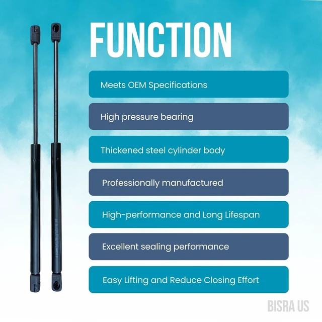 Alt view image 3 of 5 - BISRA Front Hood Lift Support Gas Strut compatible with Chevrolet Captiva Sport 2012-2015, 320 N (72 lbf) Pushing Force, Right and Left, Set of 2