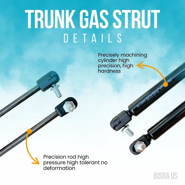 Alt view image 4 of 5 - BISRA Front Hood Gas Struts compatible with Jeep Grand Cherokee WJ 1999-2005, 500N (112.4 lbf) Pushing Force, 12 in (304.8 mm) Extended Length, Set of Two