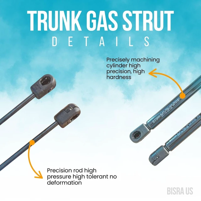Alt view image 4 of 5 - BISRA Front Hood Gas Struts Compatible with Jeep Grand Cherokee WK 2005-2010, 410N (92.17 lbf), 14.35 in (364.5 mm) Extended Length, Set of 2