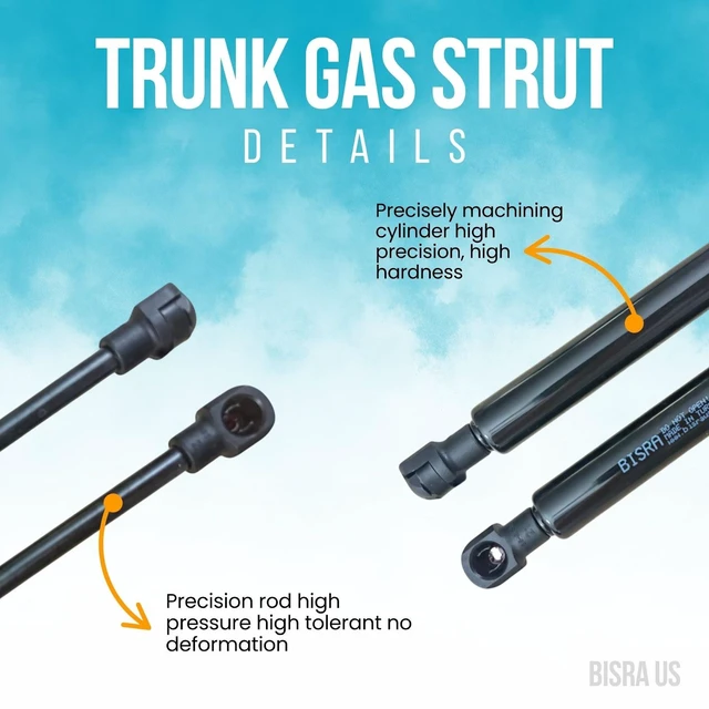 Alt view image 4 of 5 - BISRA Lift Support Gas Strut compatible with BMW 1 Series E88 Cabriolet 2008-2013, Rear Trunk Lid, 260 N (58 lbf), Set of 2, Right and Left