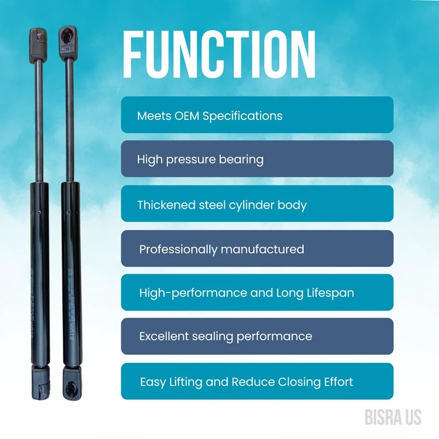 Alt view image 3 of 5 - BISRA Lift Support Gas Strut compatible with Ford Mustang Coupe 2015-2023, Rear Trunk Lid Set of 2, 355 N ( 80 lbf), Left and Right