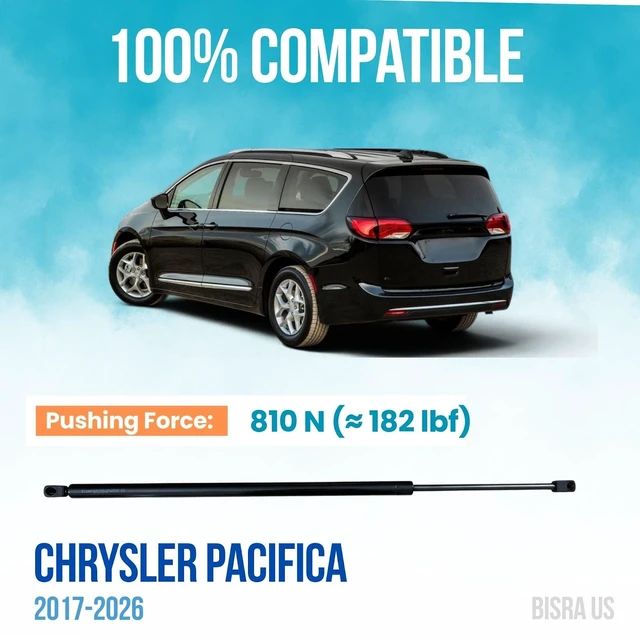 Alt view image 2 of 5 - BISRA Lift Support Gas Strut Compatible with Chrysler Pacifica 2017-2026, Rear Trunk Lid Left Side, 810 N (182 lbf) 1 piece