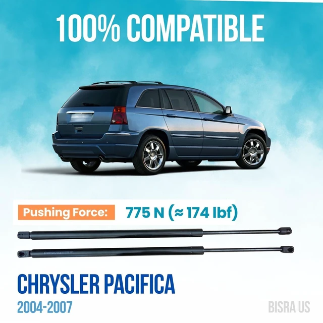 Alt view image 2 of 5 - BISRA Trunk Lift Support Gas Strut compatible with Chrysler Pacifica 2004-2007, Rear Trunk Strut Set of 2, 775 N ( 174 lbf), Left and Right