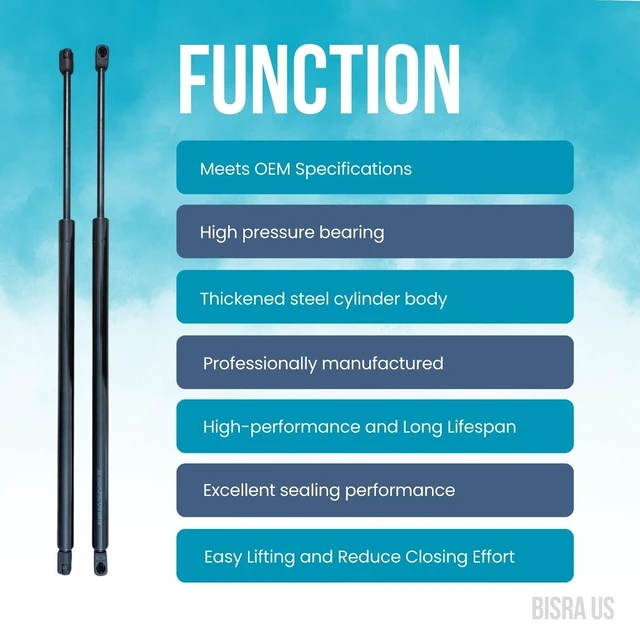 Alt view image 3 of 5 - BISRA Trunk Lift Support Gas Strut compatible with Chrysler Pacifica 2004-2007, Rear Trunk Strut Set of 2, 775 N ( 174 lbf), Left and Right