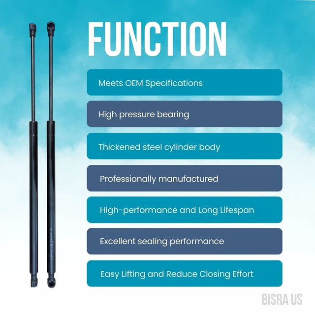 Alt view image 3 of 5 - BISRA Trunk Lift Support Gas Strut compatible with BMW i8 2014-2020, Rear Trunk Strut Set of 2, 200 N (45 lbf), Left and Right