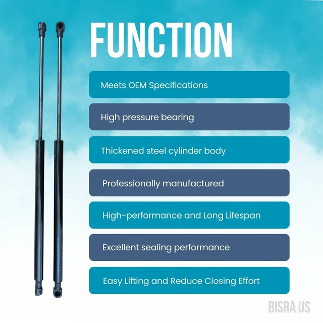 Alt view image 3 of 5 - BISRA Trunk Lift Support Gas Strut compatible with Chevrolet Captiva Sport 2012-2015, Rear Trunk Strut Set of 2, 590 N (133 lbf), Left and Right