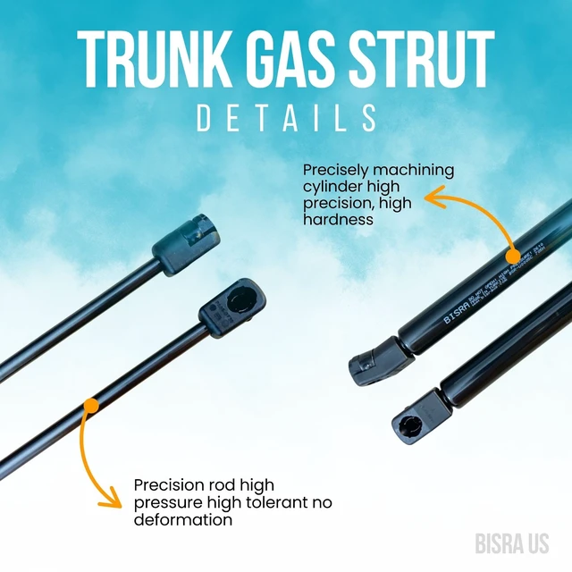 Alt view image 4 of 5 - BISRA Trunk Gas Strut Compatible with Toyota Sienna 2010-2013 Rear Hatch Struts, 705N (158.49 lbf), Extended Length 23 in (584.2 mm), Set of 2
