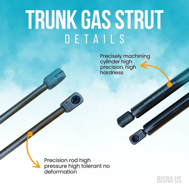 Alt view image 4 of 5 - BISRA Trunk Gas Struts Compatible with Nissan Rogue 2010-2013 Rear Hatch Struts, 430N Pushing Force, 21.12 in (536.45 mm) Extended Length, Set of Two