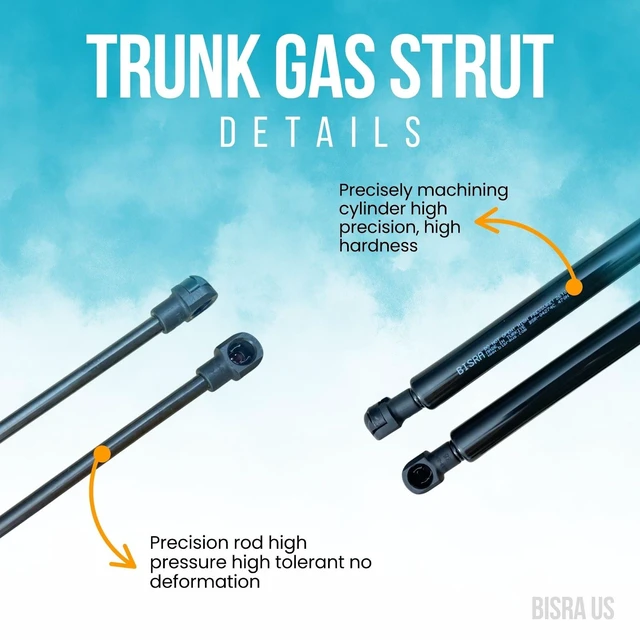 Alt view image 4 of 5 - BISRA Trunk Gas Strut compatible with Toyota C-HR CHR 2018-2023 Rear Hatch Struts 470N 21.70in (551.18mm) Set of 2 Made in Turkey